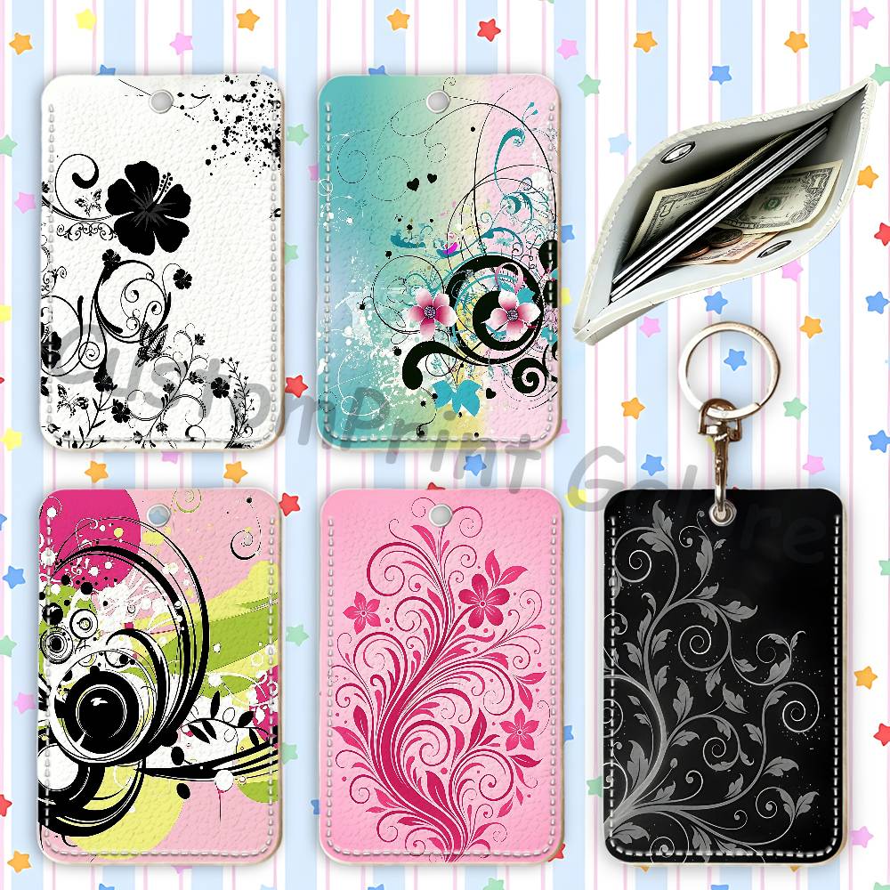 Leatherwork Keychain - Vectorflourish Floral Metro Frutiger Floral Etui