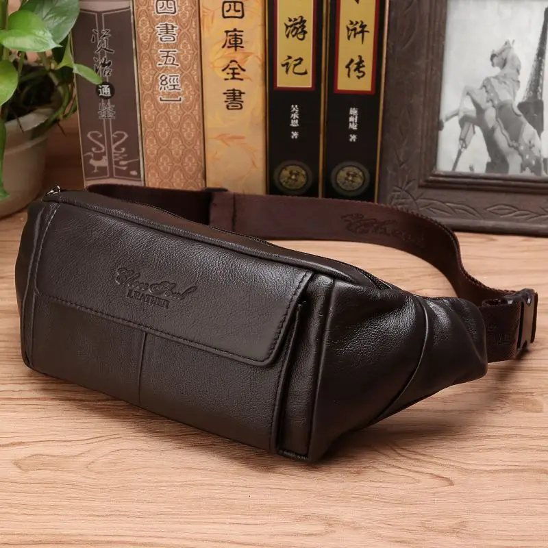 Leatherwork Belt - Męska torba biodrowa z prawdziwej skóry,