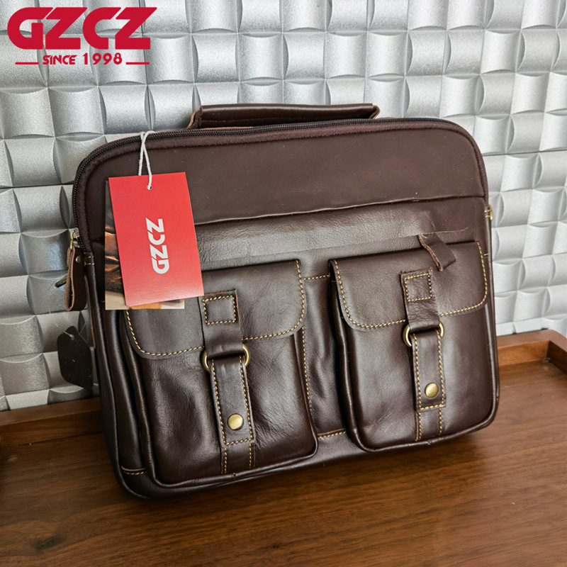 Leather Work Bag - Torba męska GZCZ, torba na laptopa