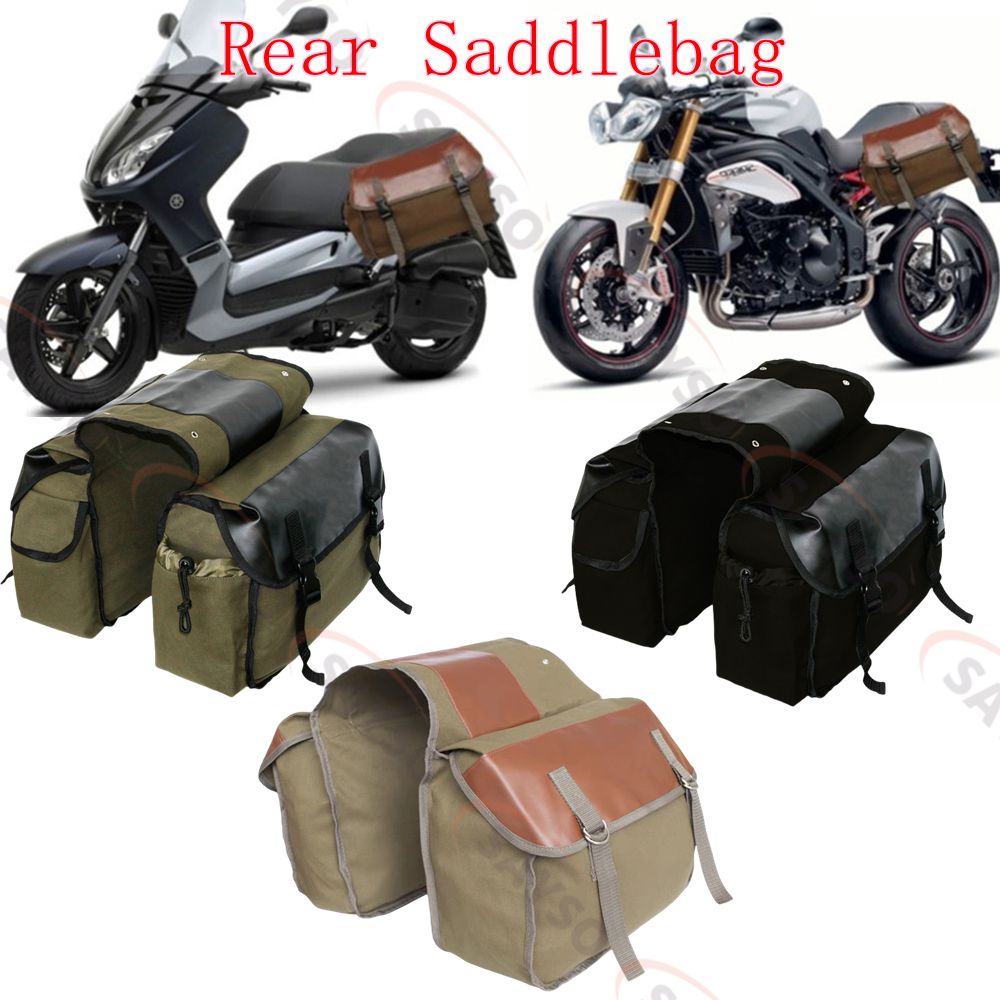 Leather Work Bag - Płócienna Skórzana Tylna Sakwa Motocyklowa Boczna