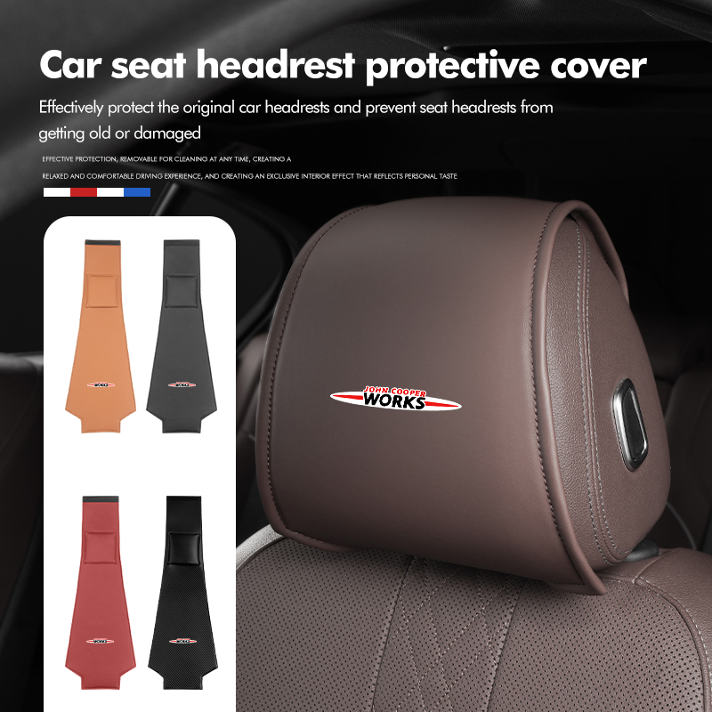Leather Work For Car - Skórzany pokrowiec ochronny na zagłówek fotela