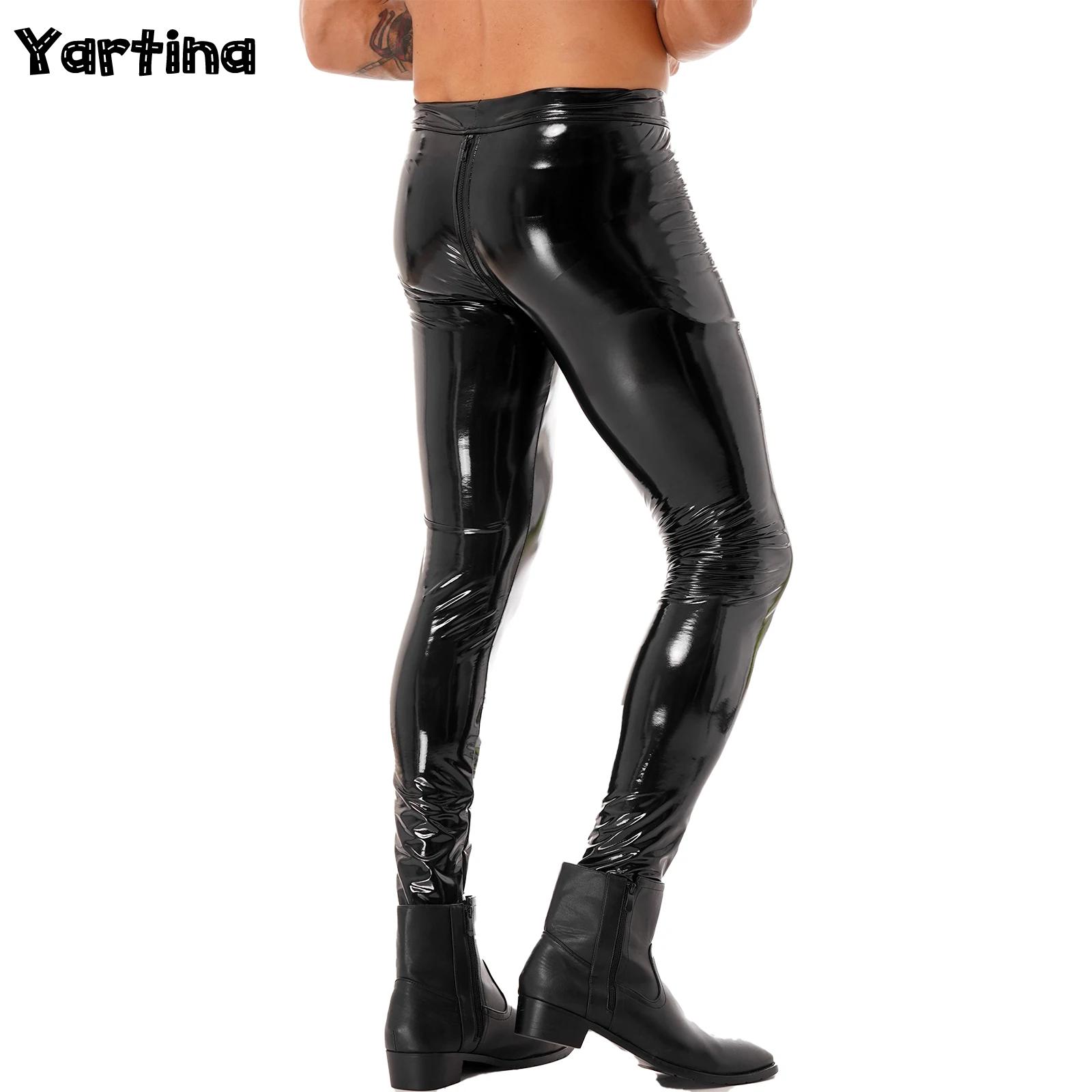 Leather Work Pants - Męskie dwukierunkowe spodnie z zamkiem błyskawicznym