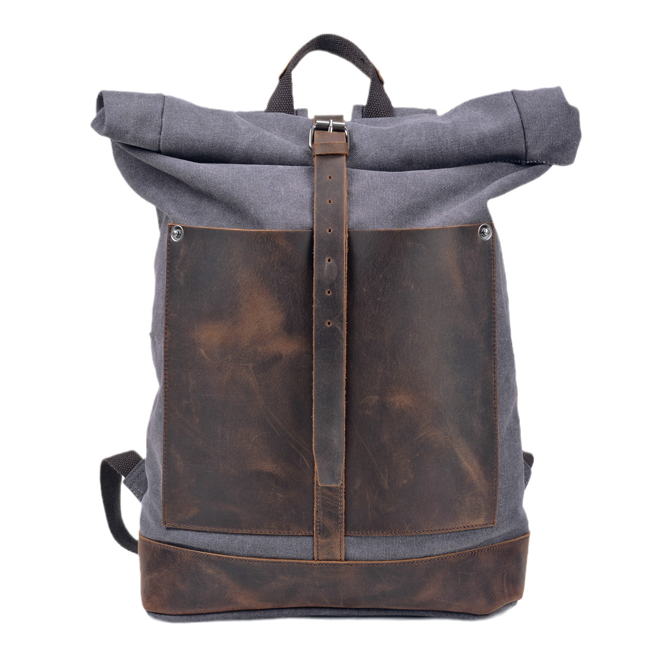 Leather Work Rucksack Mens - Męski plecak z woskowanej tkaniny z