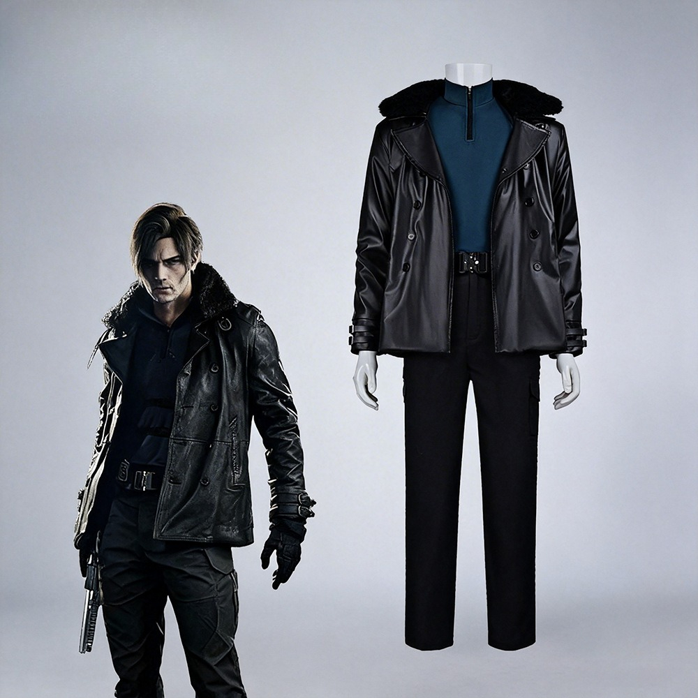 Leather Work Pants - Kostium Cosplay Leon Kennedy RE:9 Resident