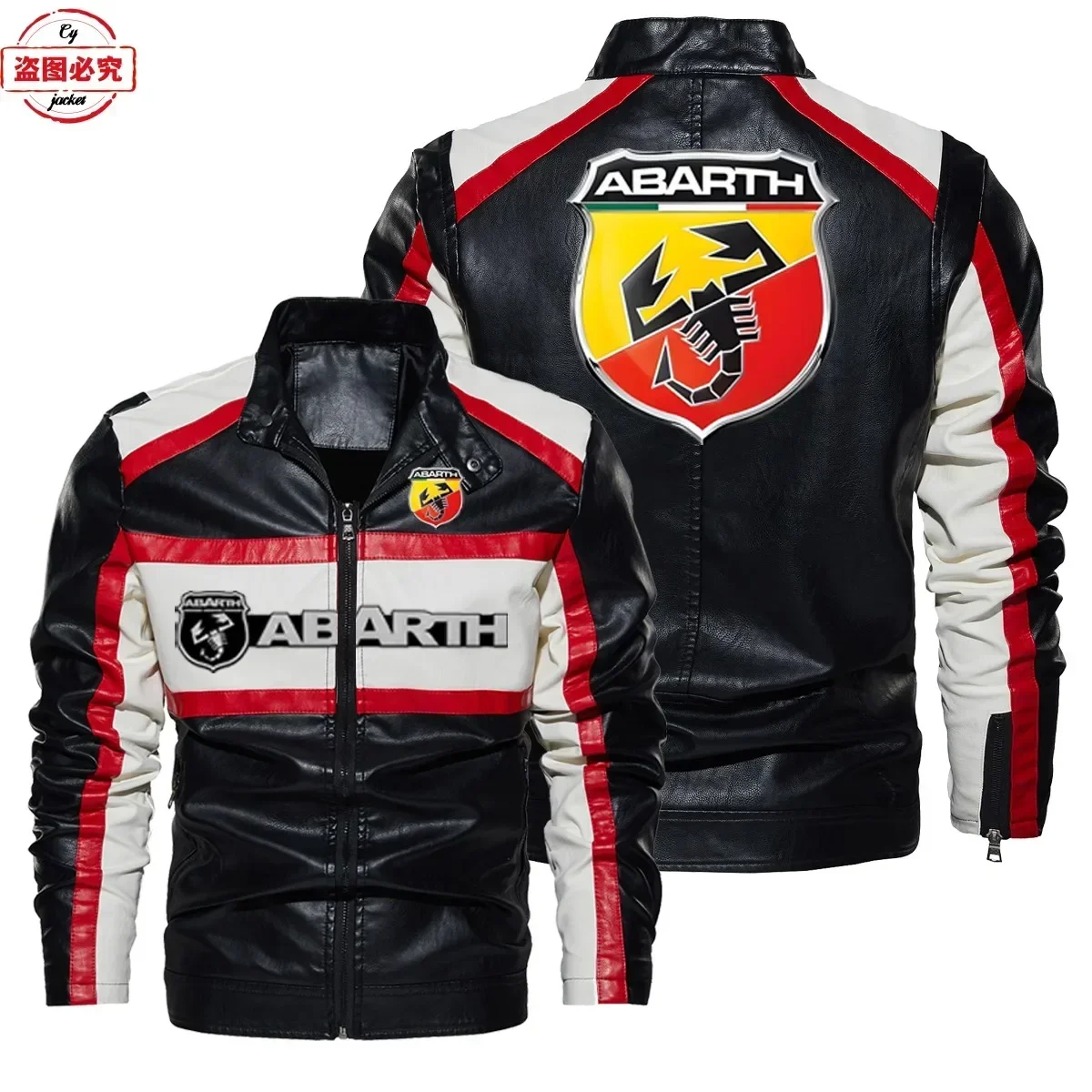 Kurtka skórzana z logo ABARTH, – Leather Work For Car recenzja i cena