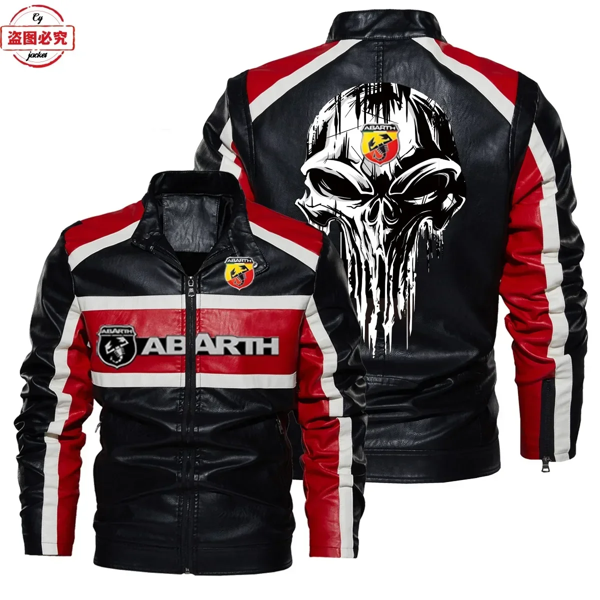 Kurtka skórzana z logo ABARTH, – Leather Work For Car recenzja i cena