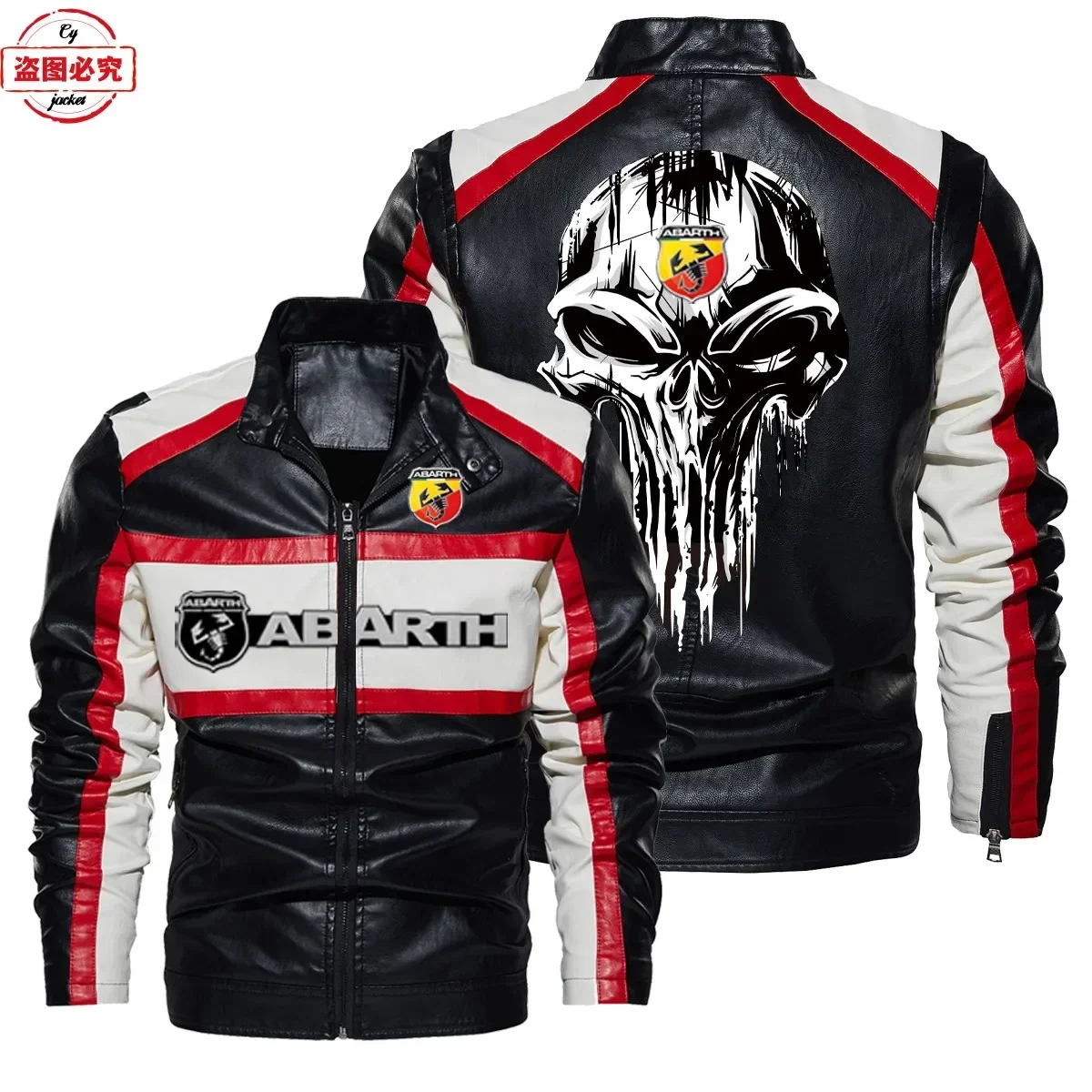 Kurtka skórzana z logo ABARTH, – Leather Work For Car recenzja i cena