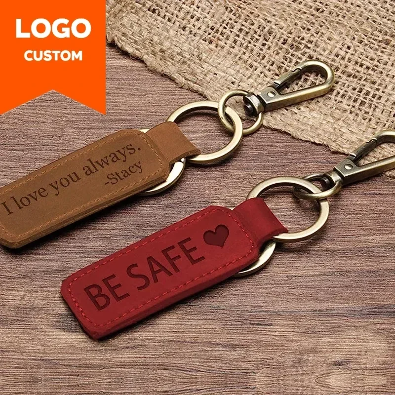 Laserowe niestandardowe logo S – Leatherwork Keychain recenzja i cena