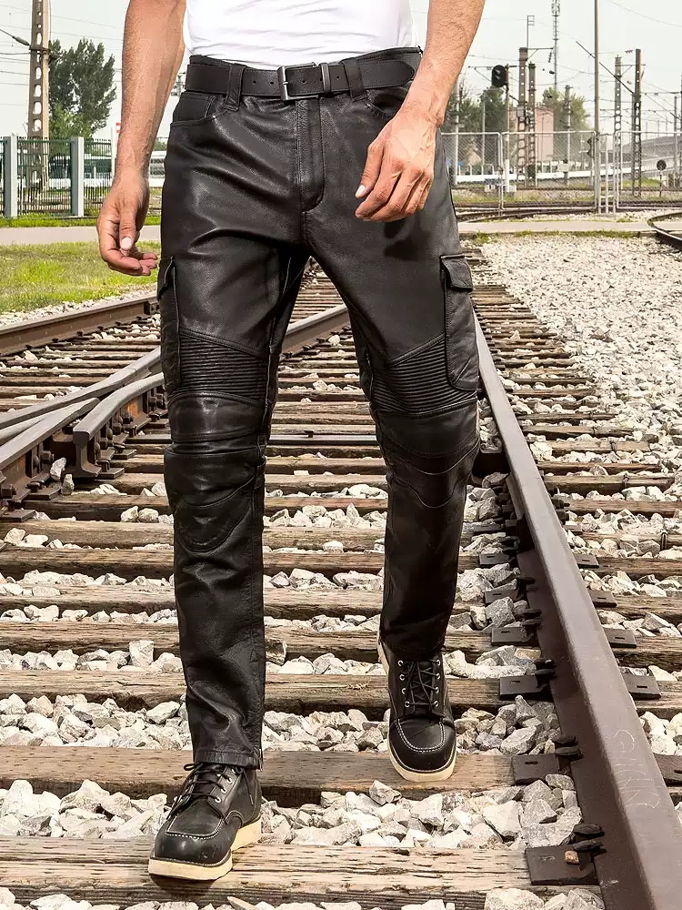 Czarne zimowe skórzane spodnie – Leather Work Pants recenzja i cena