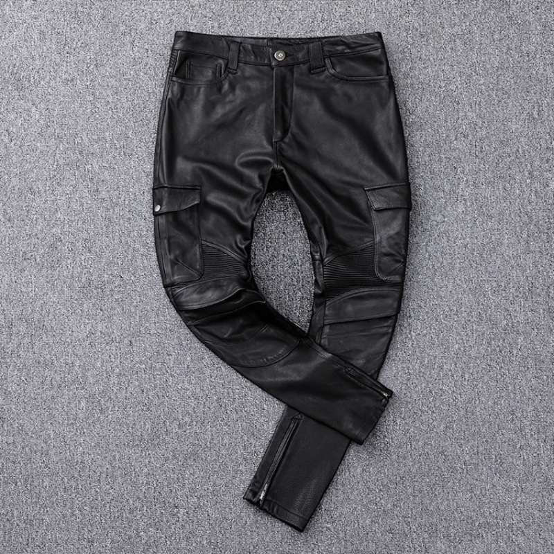 Czarne zimowe skórzane spodnie – Leather Work Pants recenzja i cena