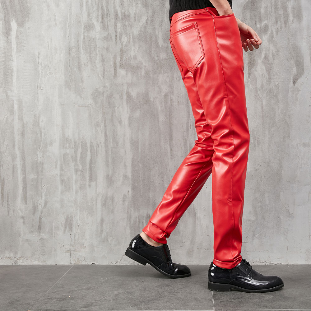 Męska spodnie skórzane chudy k – Leather Work Pants recenzja i cena